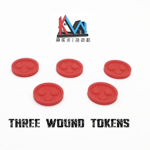 3D Printed - Grimdark Future - Three Wound / Damage Tokens