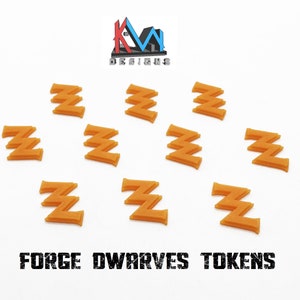 3D Printed - Fantasy Forge Dwarves Command Point Tokens (Set of 10)