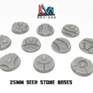 3D Printed - 25mm Scenic Seer Stone Bases - Set of (10)