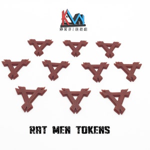 3D Printed - Fantasy Rat Men Command Point Tokens (Set of 10)