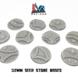 3D Printed - 32mm Scenic Seer Stone Bases - Set of (10)