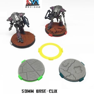 3D Printed - 50mm Base-Clix - Squad Markers for Bases