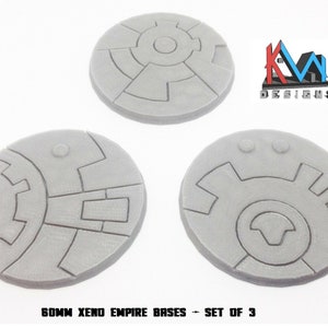 3D Printed - 60mm Sci-Fi Xeno Empire Bases - Set of (3)