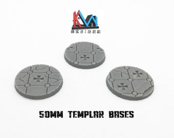 3D Printed - 50mm Templar Bases - Set of 3