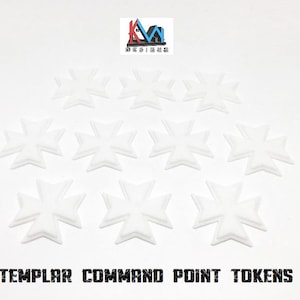 3D Printed - 40k Templar Command Point Tokens (Set of 10)