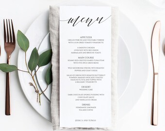 Rustic Blue Peach Gold Menu Cards Party Table Menu Card Affordable Reception Menu Cards MC527 120LB premium card stock Menu Card PRINTED