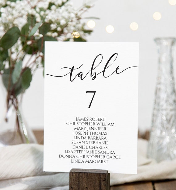 Templates elegant Seating plan table Seating Chart printable Templett ...