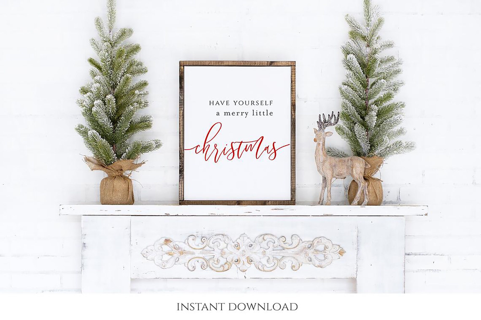 Christmas sign printable Christmas Wall art Holiday Print by Etsy