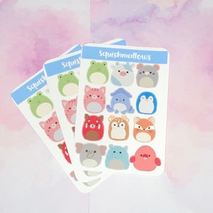 Foglio di adesivi Squishmallow