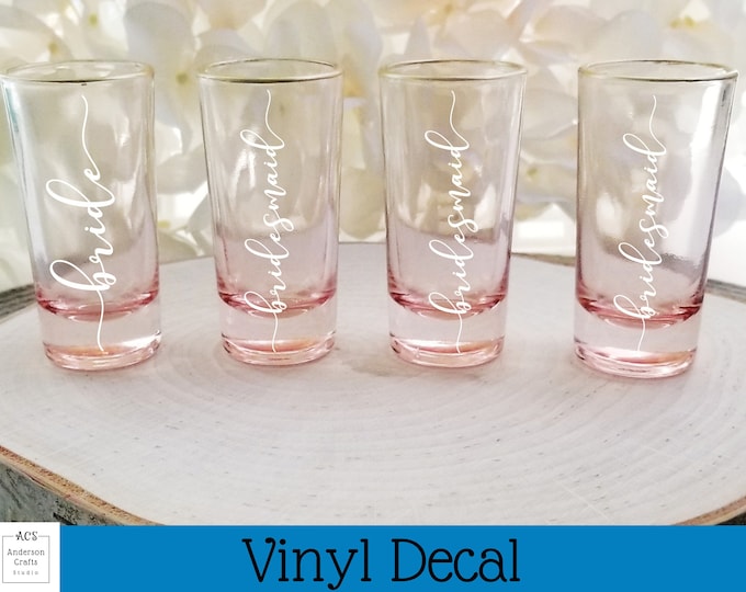Custom Shot Glass Vinyl Name Decal Shot Glass Vinyl Decal Etsy