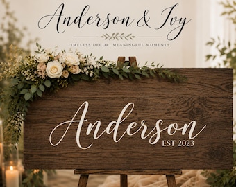 Family Last Name Vinyl Decal | Wedding Sign Decal