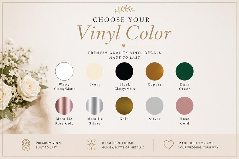 Custom Wedding Vinyl Decal for Card Box | Personalized Names, Date, Bridesmaid Gift bild 3