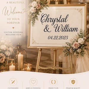 Custom Wedding Vinyl Decal for Card Box | Personalized Names, Date, Bridesmaid Gift bild 1