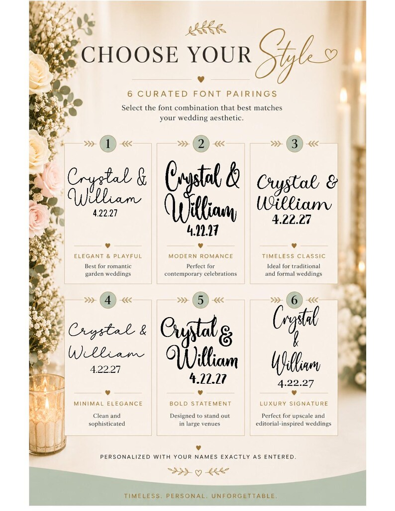 Custom Wedding Vinyl Decal for Card Box | Personalized Names, Date, Bridesmaid Gift bild 2