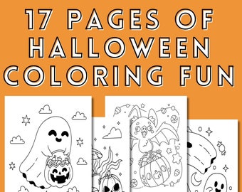 Halloween Coloring Pages, Printable Pages Halloween Kids Children Fun Coloring,  Print At Home Coloring Book, Printable Coloring Book Kids