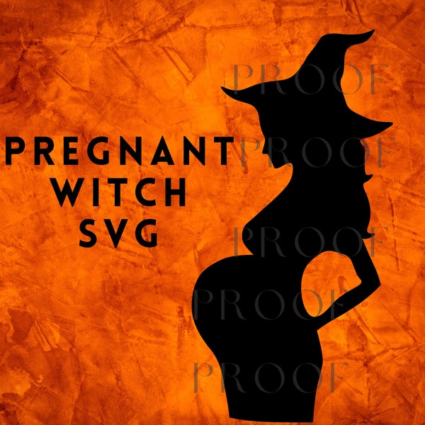 Pregnant Witch Halloween Baby Shower Spooky Baby Shower Baby is Brewing Halloween Baby SVG Witch Sublimation PNG Clipart Instant Download