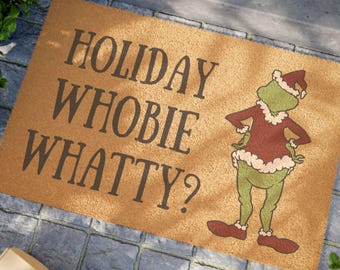 Felpudo del Grinch Regalo de Navidad del Grinch El Grinch que robó la Navidad Regalo divertido para las fiestas Whoville Regalo festivo de inauguración de la casa Felpudo de bienvenida