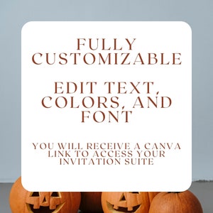 Invitation Mariage Halloween Suite Personnalisable Fantômes Adorables Gothique Spooky image 4