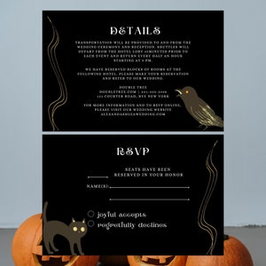 Invitation Mariage Halloween Suite Personnalisable Fantômes Adorables Gothique Spooky image 3