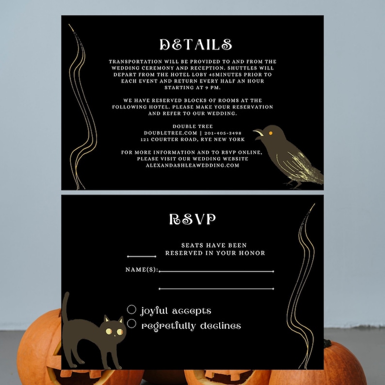 Invitation Mariage Halloween Suite Personnalisable Fantômes Adorables Gothique Spooky image 3