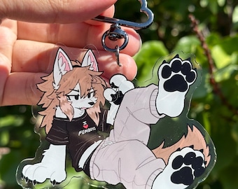 Fry Hot Paws Furry Acrylic Keychain (4 Inch)