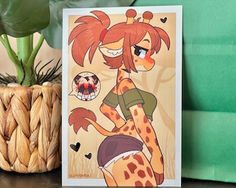 Sav Furry Giraffe Print (4x6)
