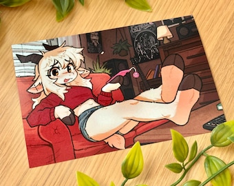 Gwen Goat Furry Art Print (4x6)