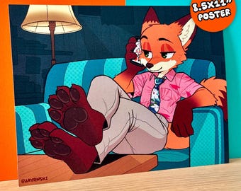 Pattes de Nick Wilde - Impression poster Zootopie 2 Disney (8,5 x 11)