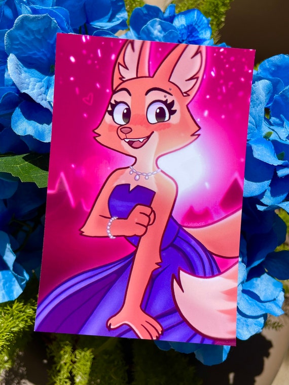 diane foxington blue dress Diane Foxington Blue Dress Art Print (4x6)