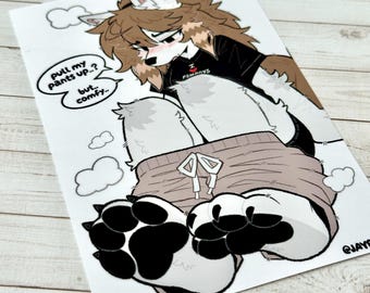 Wolfdog Pants Furry Art Print (4x6)
