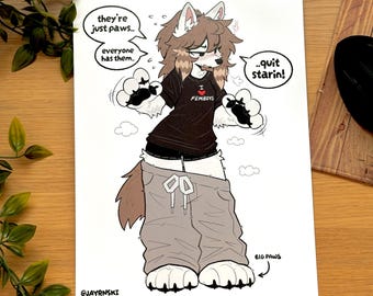 Wolfdog Paws Furry Poster Print (8.5x11)