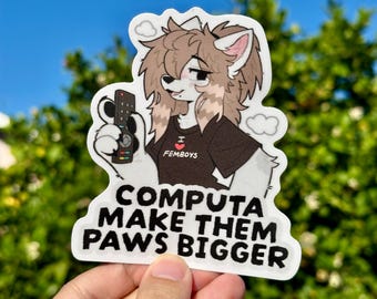 Pegatinas peludas Computa Make They Paws Bigger (4 pulgadas)