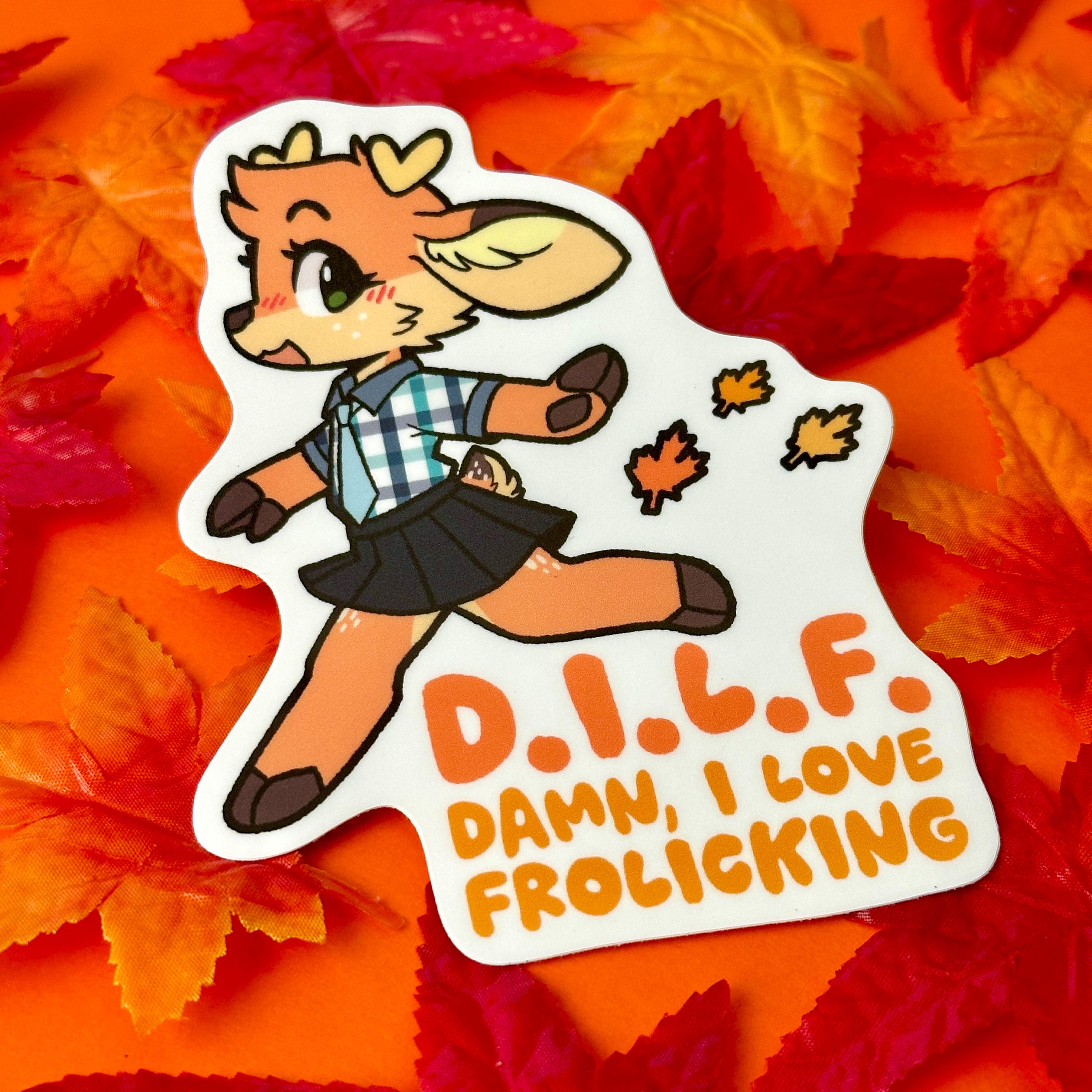 DILF - Damn I Love Frolicking Deer Furry Stickers (4 Inch) - Etsy