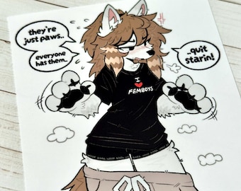 Wolfdog Paws Furry Art Print (4x6)