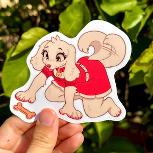 Spot Doggy Treat Furry Stickers (4x4)