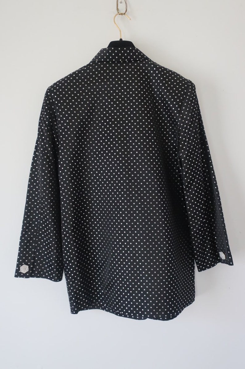 Vintage Satin Polka Dot Tuxedo Jacket