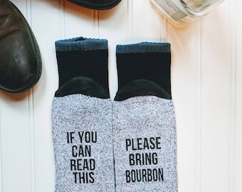 men's gift, gifts for boyfriend, Bourbon lover gift, novelty socks, funny socks, men's stocking, boyfriend stocking, gift's for men, BOURBON