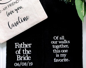 Father of the Bride Gift, personalized socks, Father Gift, Of all our walks together this is my fav, special socks for a special walk