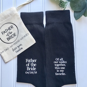 Father of the Bride Gift, personalized socks, of all our walks this is my fav, special socks for a special walk, brides father gift, father image 3