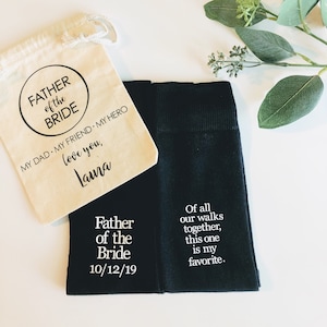 Father of the Bride Gift, personalized socks, of all our walks this is my fav, special socks for a special walk, brides father gift. image 1