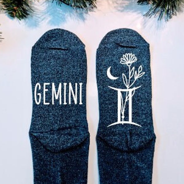 Zodiac sign gift, zodiac gifts, GEMINI, gifts for her, friend gift, socks, stocking stuffed, personalized gift, ZODIAC GEMINI