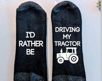 gift for him,farmer gift, tractor gift, men's gift, gifts for men, gift for dad, dad socks, men's clothing, christmas, ID RATHER BE