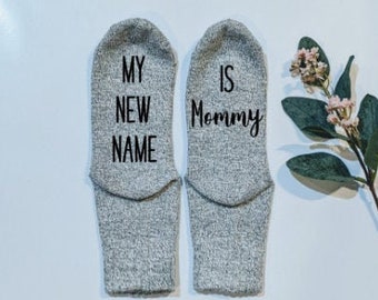 mom coming home outfit, baby shower gift for mom, new mom gift, gift for new mom, funny socks, novelty socks, women's clothing IS MOMMY