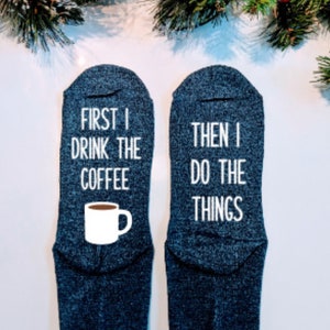 gifts for her, women's gifts, coffee gift, coffee lover gifts, mom gifts, her, women's clothing, socks, gifts for her, COFFEE image 1