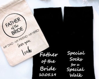 Father of the bride gift, personalized socks, special socks for a special walk, dad of the bride gift, wedding accessories.