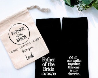 Father of the Bride Gift, personalized socks, of all our walks this is my fav, special socks for a special walk, brides father gift.