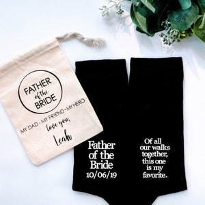 Father of the Bride Gift, personalized socks, of all our walks this is my fav, special socks for a special walk, brides father gift. image 3