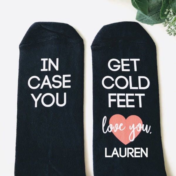 Groom socks, Bride to groom gift, Groom gift from bride, Just in case you get cold feet, cold feet socks, groom gift, personalized wedding