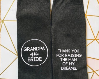 Grandpa of the bride gift, father of the bride gift, special socks for a special walk, wedding party gifts, grandpa gift from bride.