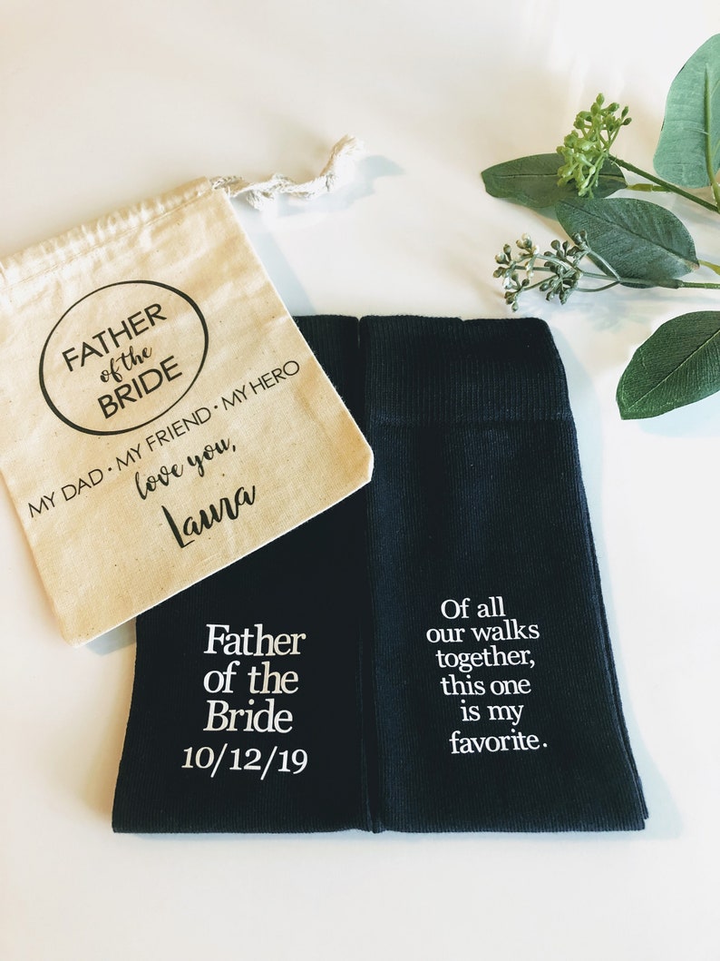 Father of the Bride Gift, personalized socks, of all our walks this is my fav, special socks for a special walk, brides father gift. image 10